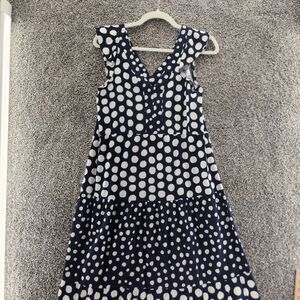 Loft XS sleeveless polka dot blue white  Long dress